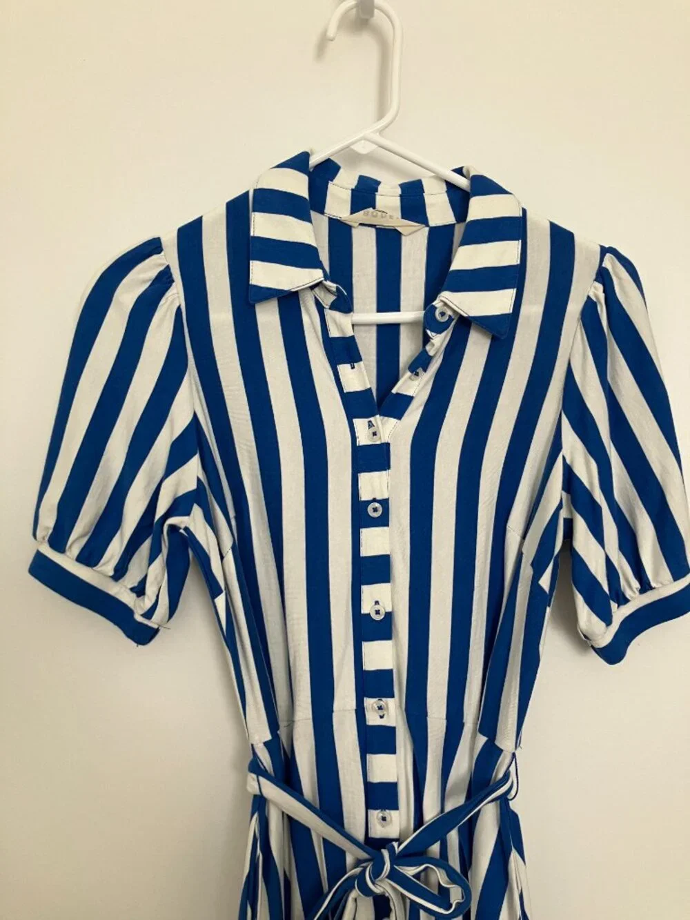 Boden Libby Jersey Midi Shirt Dress, Blue Stripe, 6P - Picture 4 of 7